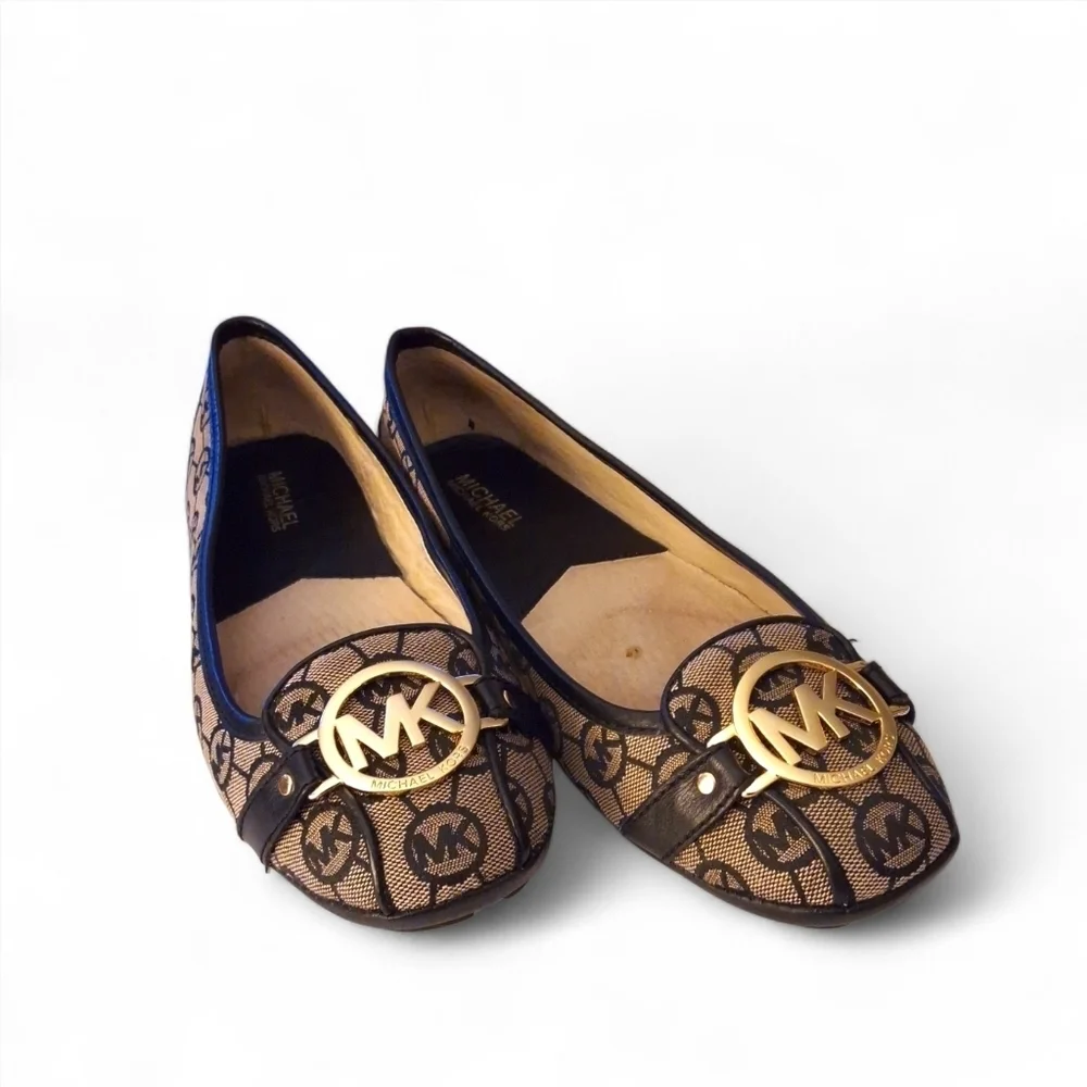 Michael Kors Fulton Moc Flats Monogram Jacquard Logo Loafers w/ Box